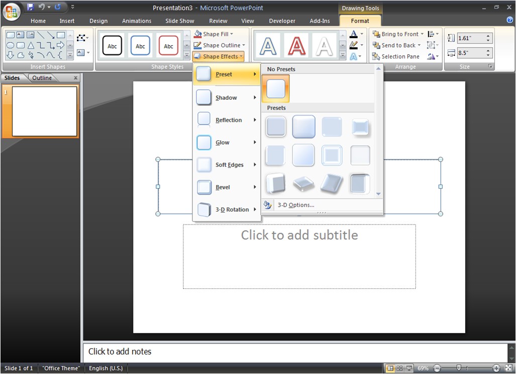 PowerPoint Heaven - The Power to Animate - Microsoft Office PowerPoint 2007  - Visual Tour - OfficeArt Effects on Shapes and Images